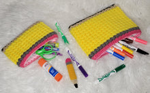 Load image into Gallery viewer, Crocheted Pencil Theme Pouch