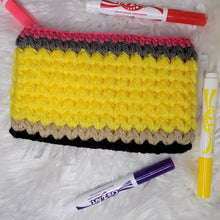 Load image into Gallery viewer, Crocheted Pencil Theme Pouch
