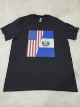 Load image into Gallery viewer, USA & El Salvador Flags DTF T-Shirt by Cristina's Handmade Creations