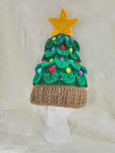Load image into Gallery viewer, Crocheted Christmas Tree Hat