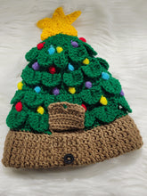 Load image into Gallery viewer, Crocheted Christmas Tree Hat