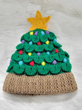 Load image into Gallery viewer, Crocheted Christmas Tree Hat