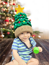 Load image into Gallery viewer, Crocheted Christmas Tree Hat