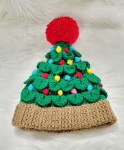 Load image into Gallery viewer, Crocheted Christmas Tree Hat