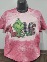 Load image into Gallery viewer, Love Grinch Bleached T-Shirt by Cristina's Handmade Creations
