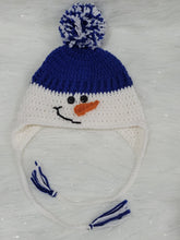 Load image into Gallery viewer, Crocheted Snowman Hat with earflap