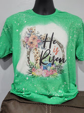 Load image into Gallery viewer, He is Risen Bleached T-Shirt by Cristina's Handmade Creations