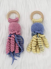 Load image into Gallery viewer, Crocheted Jellyfish Teether