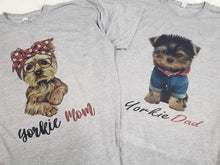 Load image into Gallery viewer, Yorkie Mom and Dad T-Shirts by Cristina's Handmade Creations