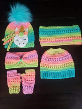 Load image into Gallery viewer, Crochet Winter Set (Unicorn & Bunny) by Cristina's Handmade Creations