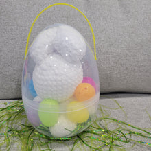 Load image into Gallery viewer, Crocheted Bunny in a Jumbo Personalized Egg.
