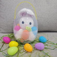 Load image into Gallery viewer, Crocheted Bunny in a Jumbo Personalized Egg.
