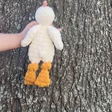 Load image into Gallery viewer, Crocheted Mr. Chicken Snuggler.
