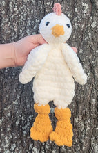 Load image into Gallery viewer, Crocheted Mr. Chicken Snuggler.
