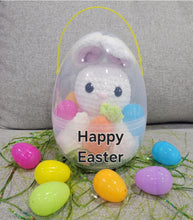 Load image into Gallery viewer, Crocheted Bunny in a Jumbo Personalized Egg.
