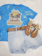 hello summer sublimation bleached tshirt