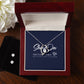 Forever Love Necklace and Cubic Zirconia Earring Set